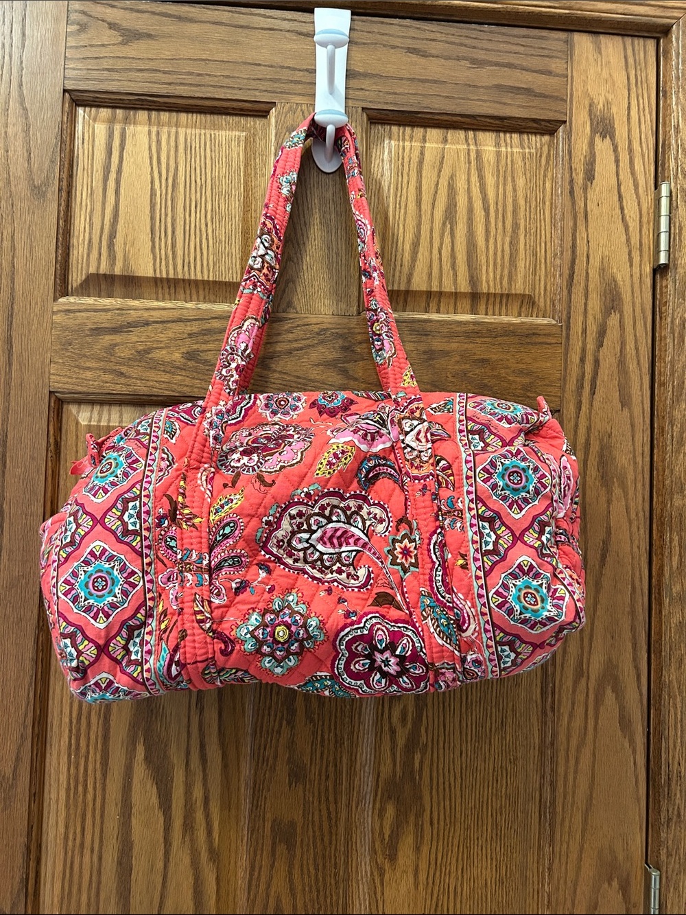 Vera Bradley Quilted Duffel in Coral Floral Print image 4
